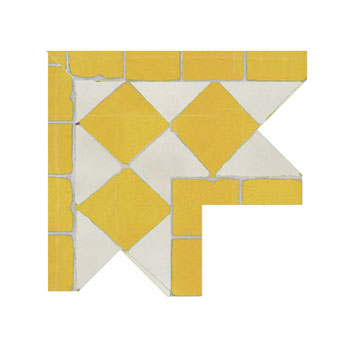 Mosaic House Moroccan tile Dfira MDV Corner 18-1 White,   Yellow,    solid zellige, mosaic, zellij, field, pattern, glaze, simple, classic, octagonal 